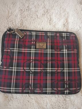 Coach Poppy Tartan iPad Case EUC